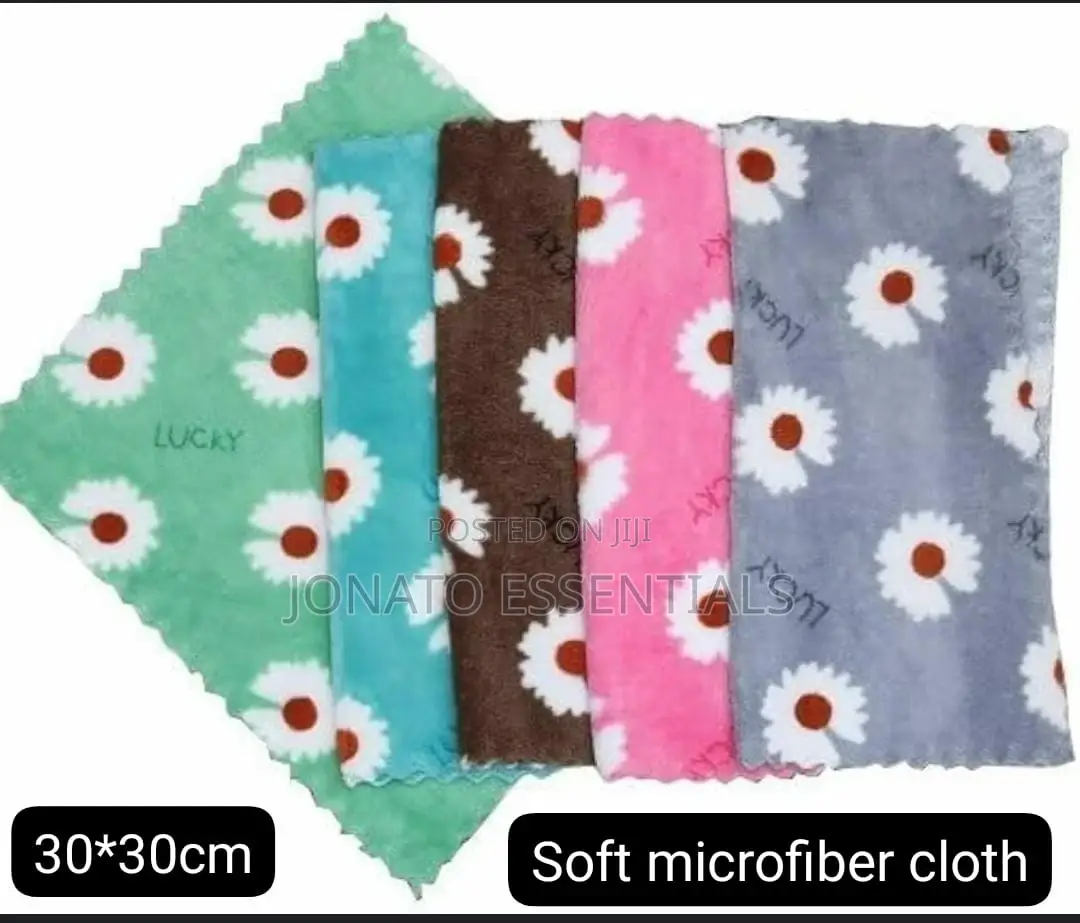 5pc Coral Fleece Square Absorbent Cloth or Towel