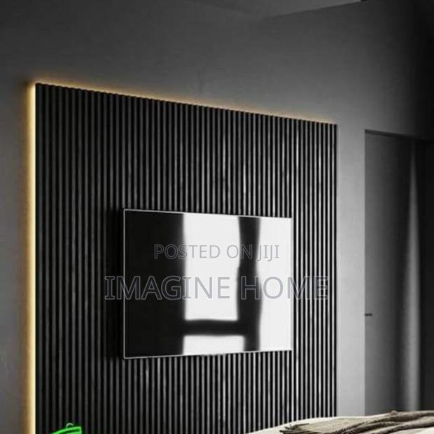 Dark Grey Fluted Wall Panels Wall Decoration