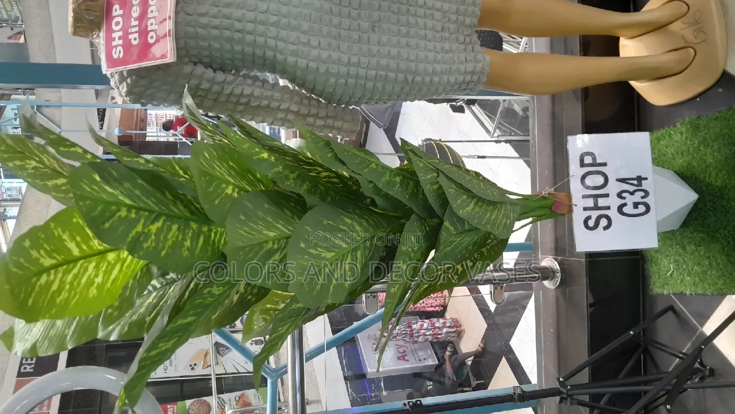 Yellow Green Plant With Vase KSH 7500