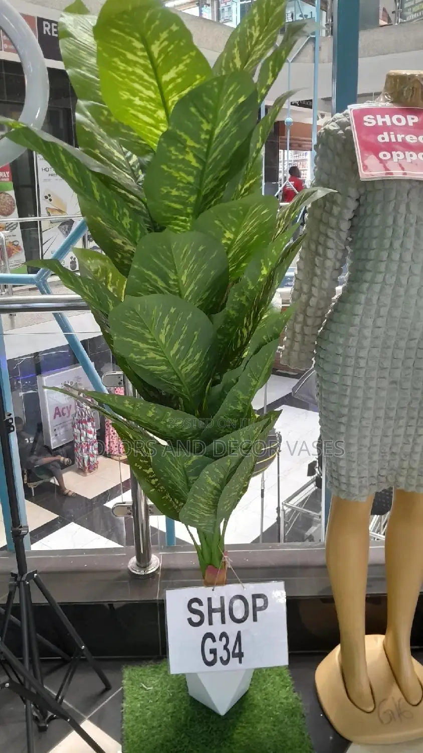 Yellow Green Plant With Vase KSH 7500