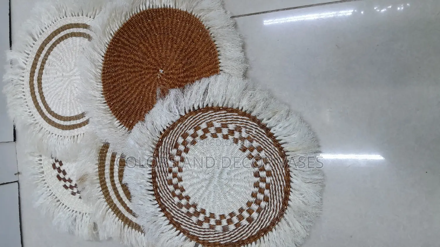 Brown White Mats for Decor