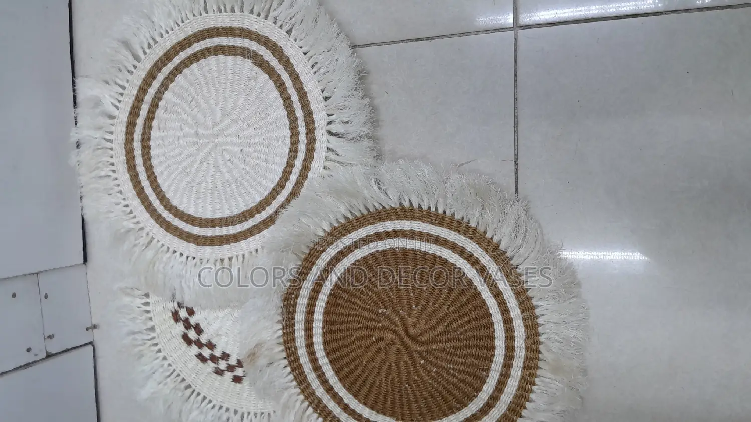 White Brown Mats Home Decor