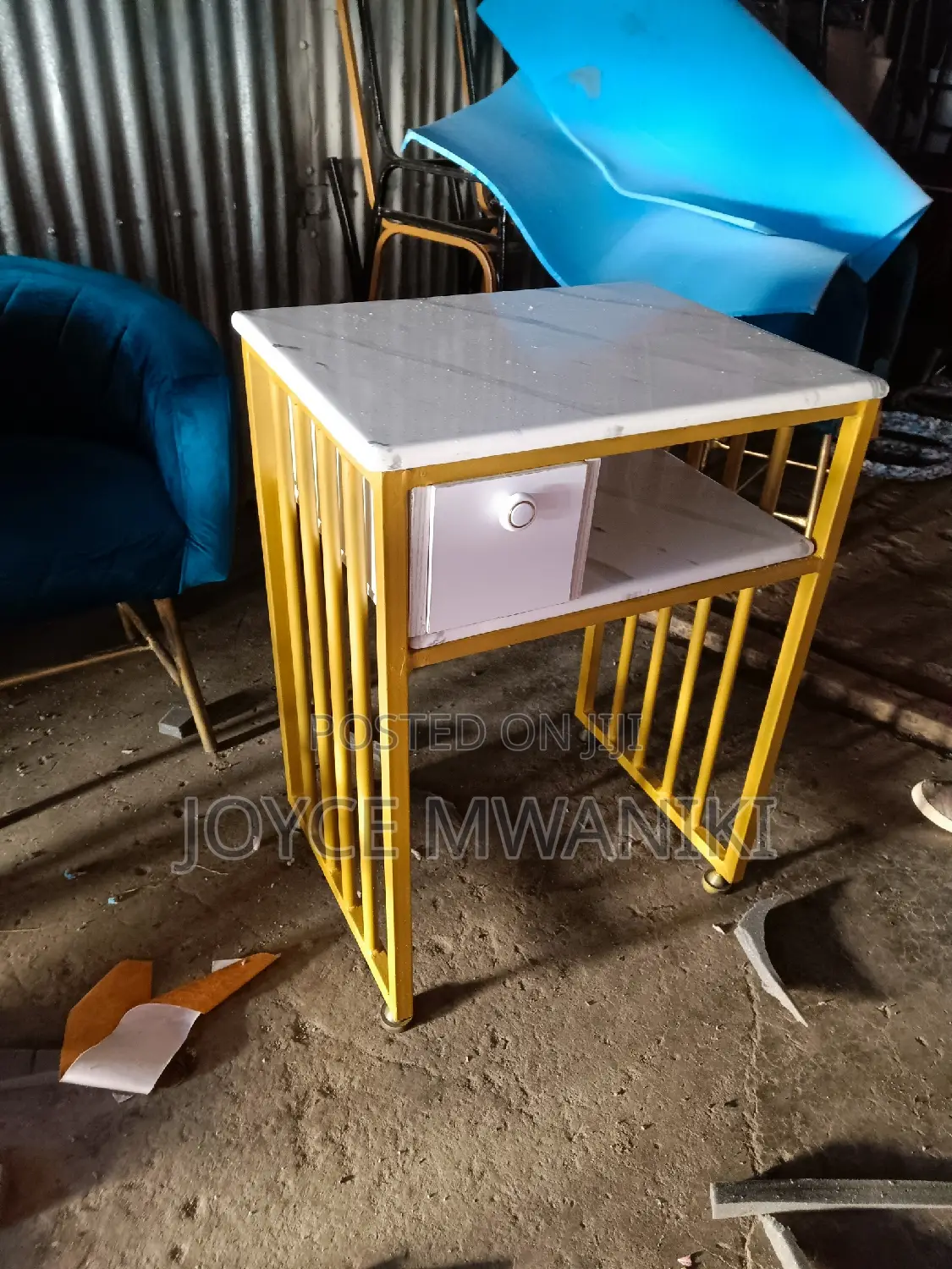 Manicure Marble Table, With a Drawer 