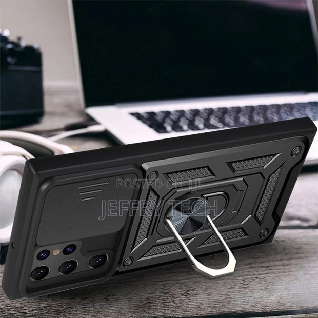 Samsung Galaxy S22 Ultra Case Camshield Hybrid Ring Red - thumbnail 3