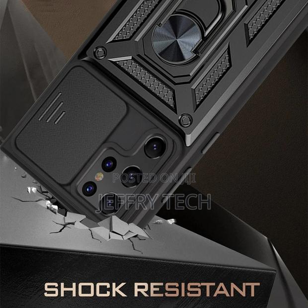 Samsung Galaxy S22 Ultra Case Camshield Hybrid Ring Red - thumbnail 4