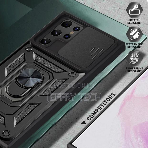 Samsung Galaxy S22 Ultra Case Camshield Hybrid Ring Red - thumbnail 6