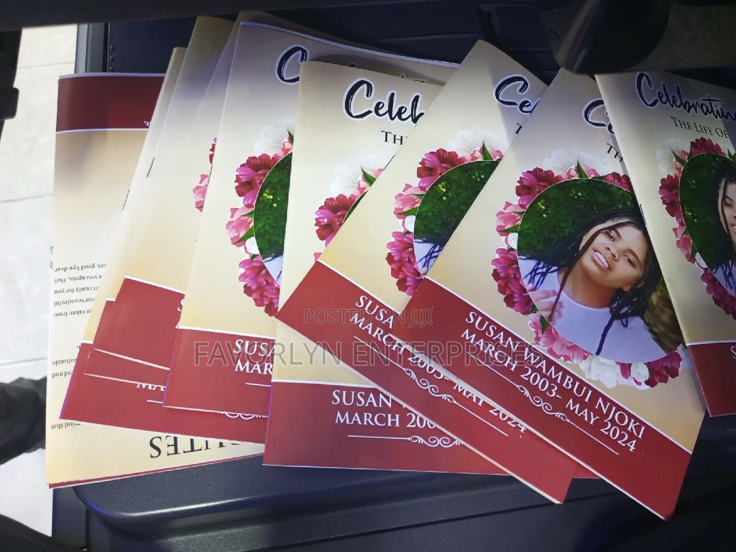 Clear Eulogy Printing