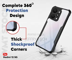 Shockproof Crystal Clear Back Cover Case for Mi Redmi 12 5G