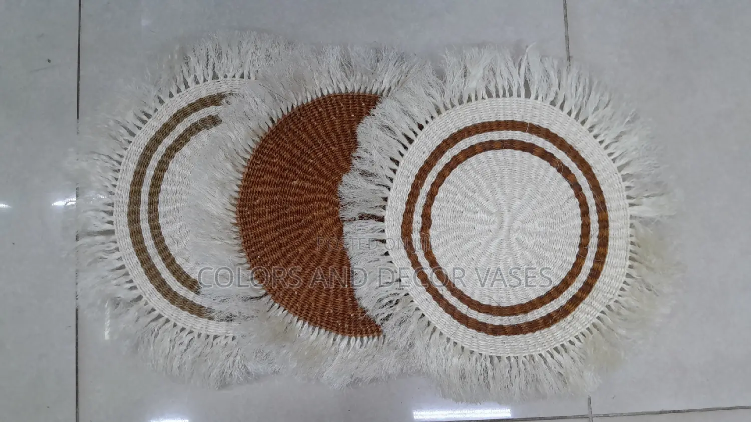 Brown White Mats Decor