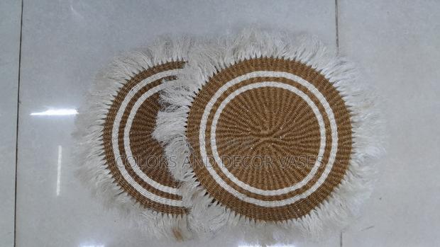 White and Brown Striped Mats - main view