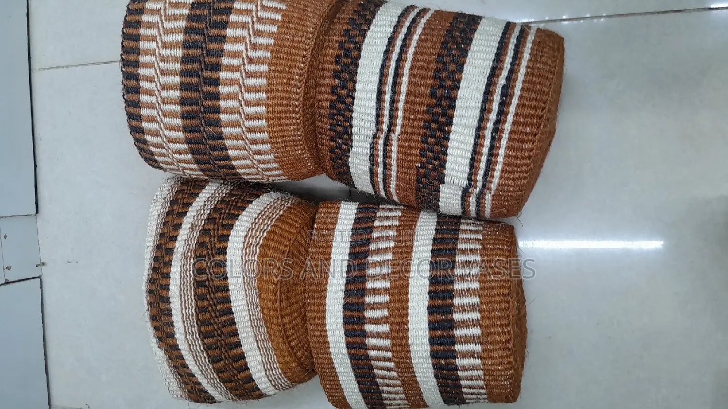 Brown White Baskets Size 8 and 10