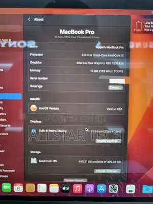 Laptop Apple MacBook 16GB Intel Core I5 SSD 512GB