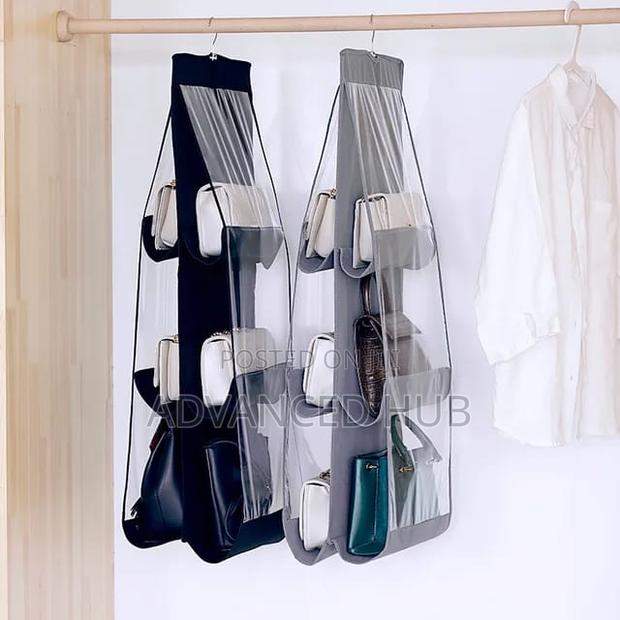 6 Pocket Double Sided Handbag Purse Hanging Organizer - thumbnail 3