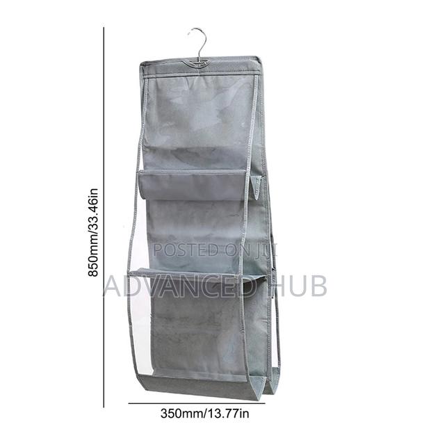 6 Pocket Double Sided Handbag Purse Hanging Organizer - thumbnail 5