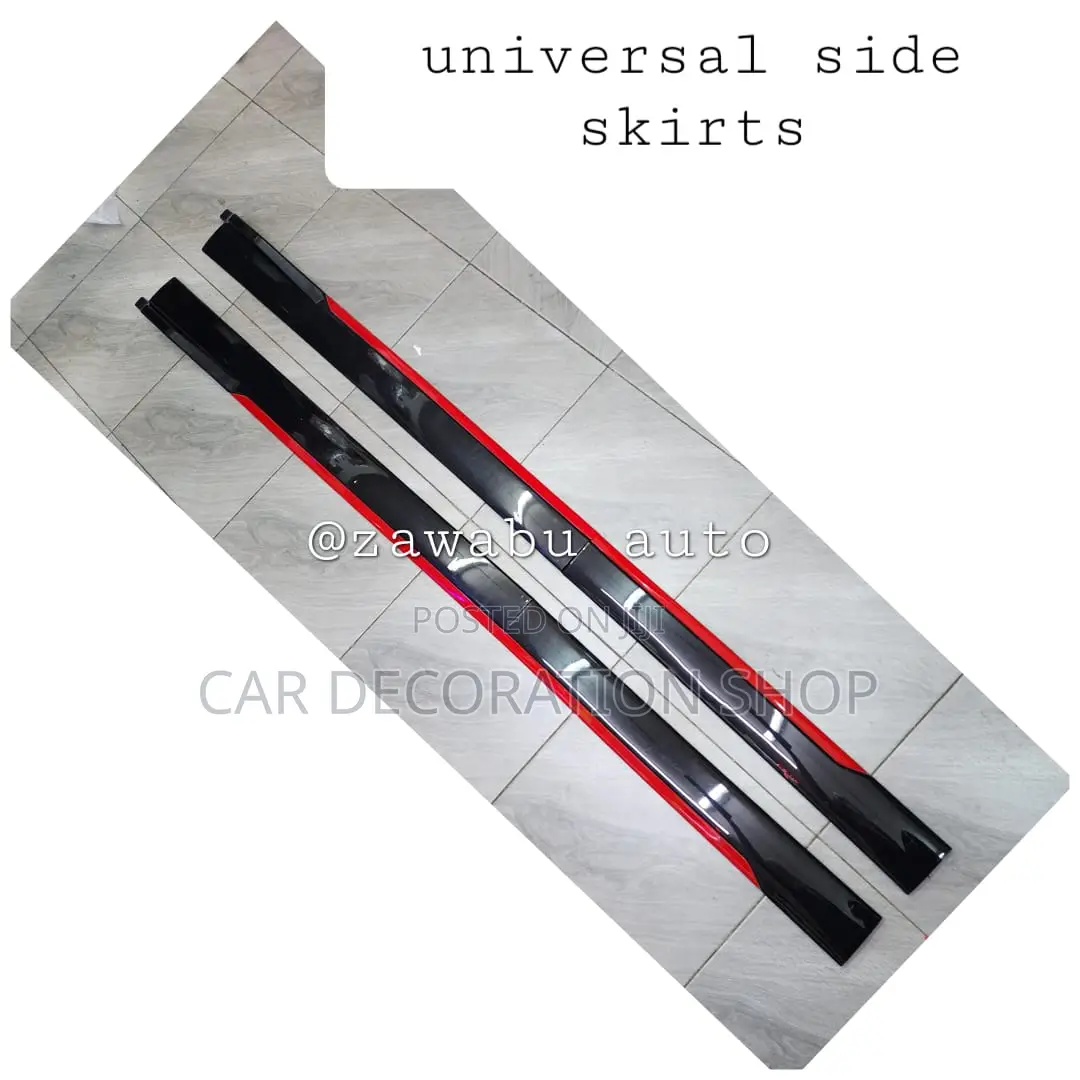 Universal Black Red Adjustable Side Skirts
