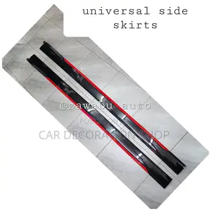 Universal Black Red Adjustable Side Skirts