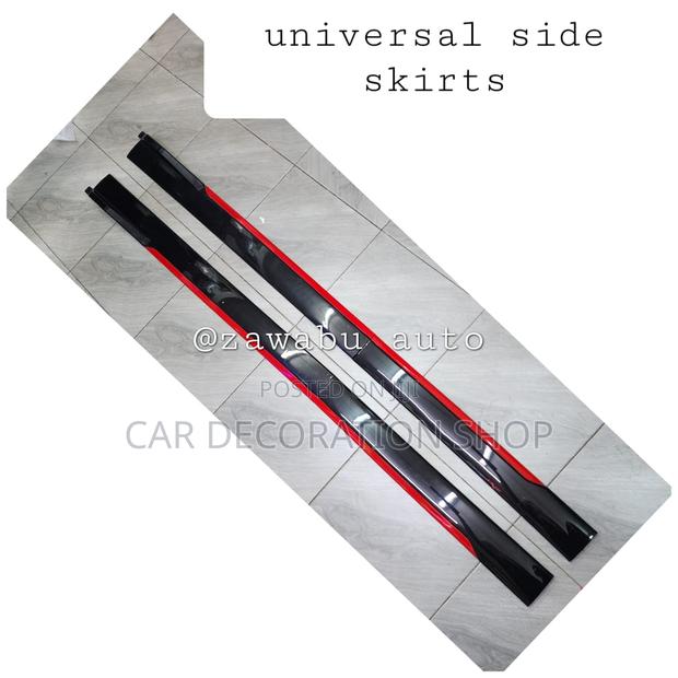 Universal Black Red Adjustable Side Skirts