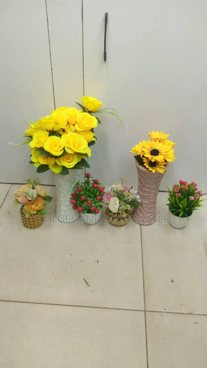 Flowers and Vases Available in White and Pink