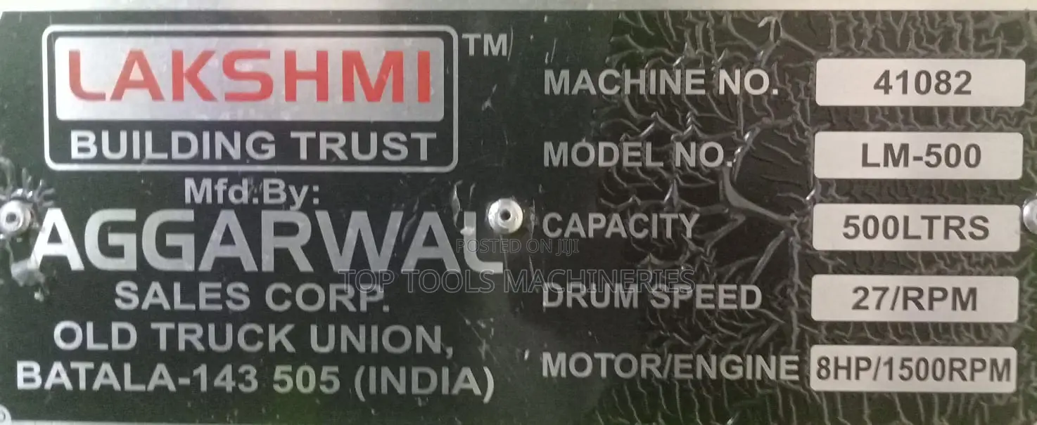 Lakshmi Mixer 500L From India