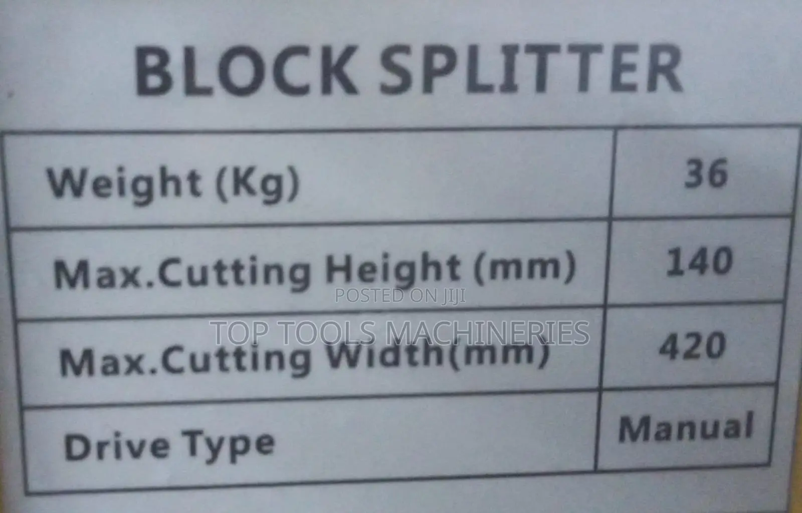Block Splitter 36kg