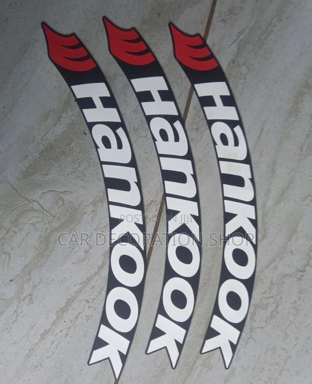 8pcs Rubber Permanent Hankook Tire Stickers