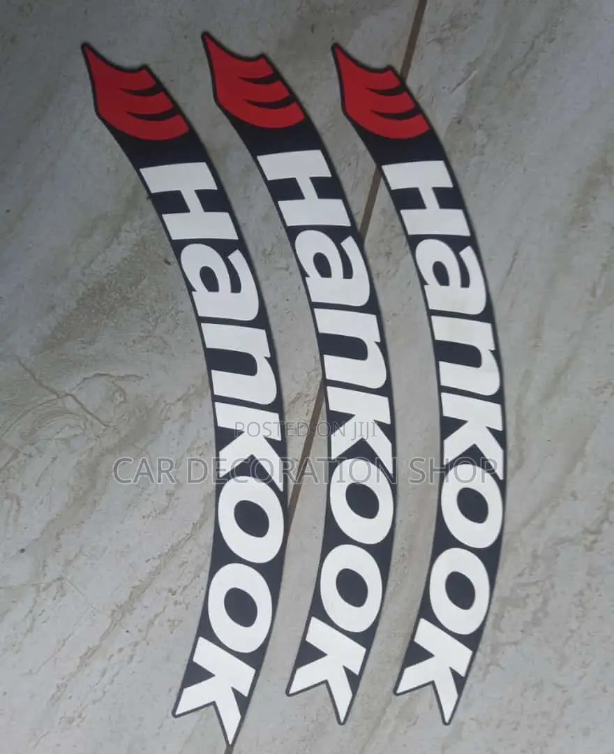 8pcs Rubber Permanent Hankook Tire Stickers