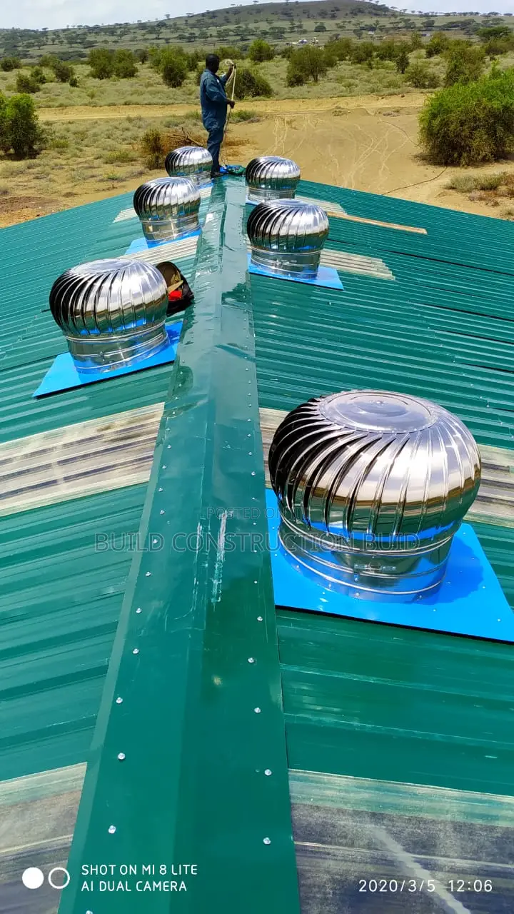 Natural Wind Driven Roof Cyclones in Kenya.
