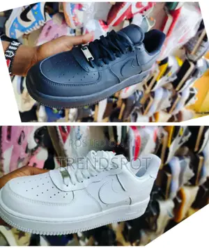 Black and White Air Force Shoes