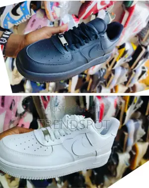 Black and White Air Force Shoes