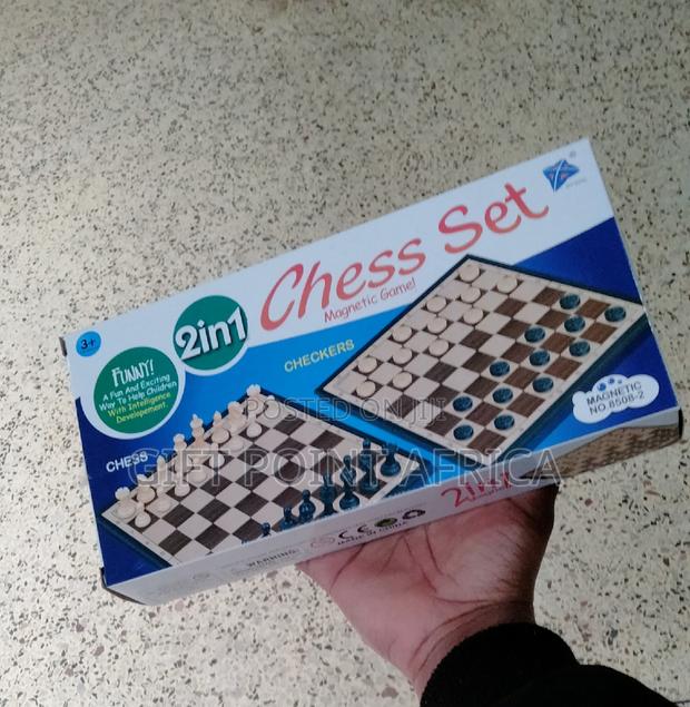 2 in 1 Foldable Chess and Checkers Draughts Board Games - main view