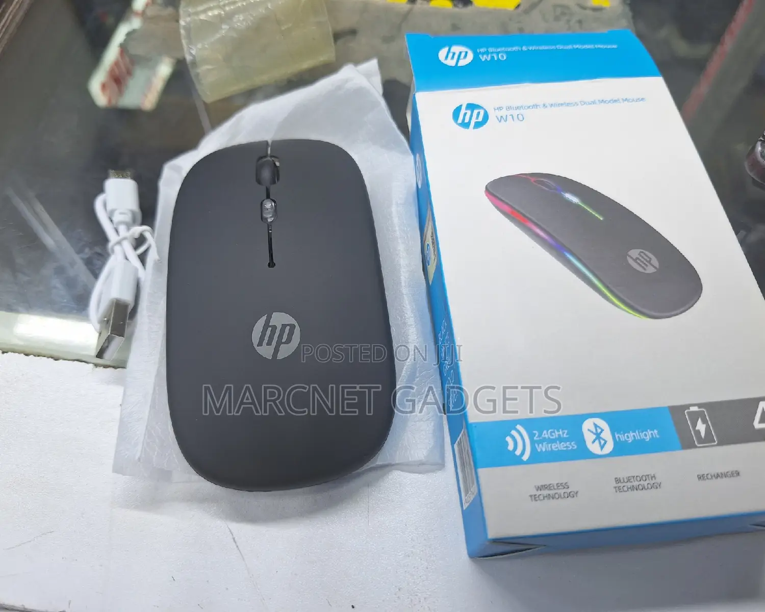 HP W10 Bluetooth RGB Rechargeable Mouse