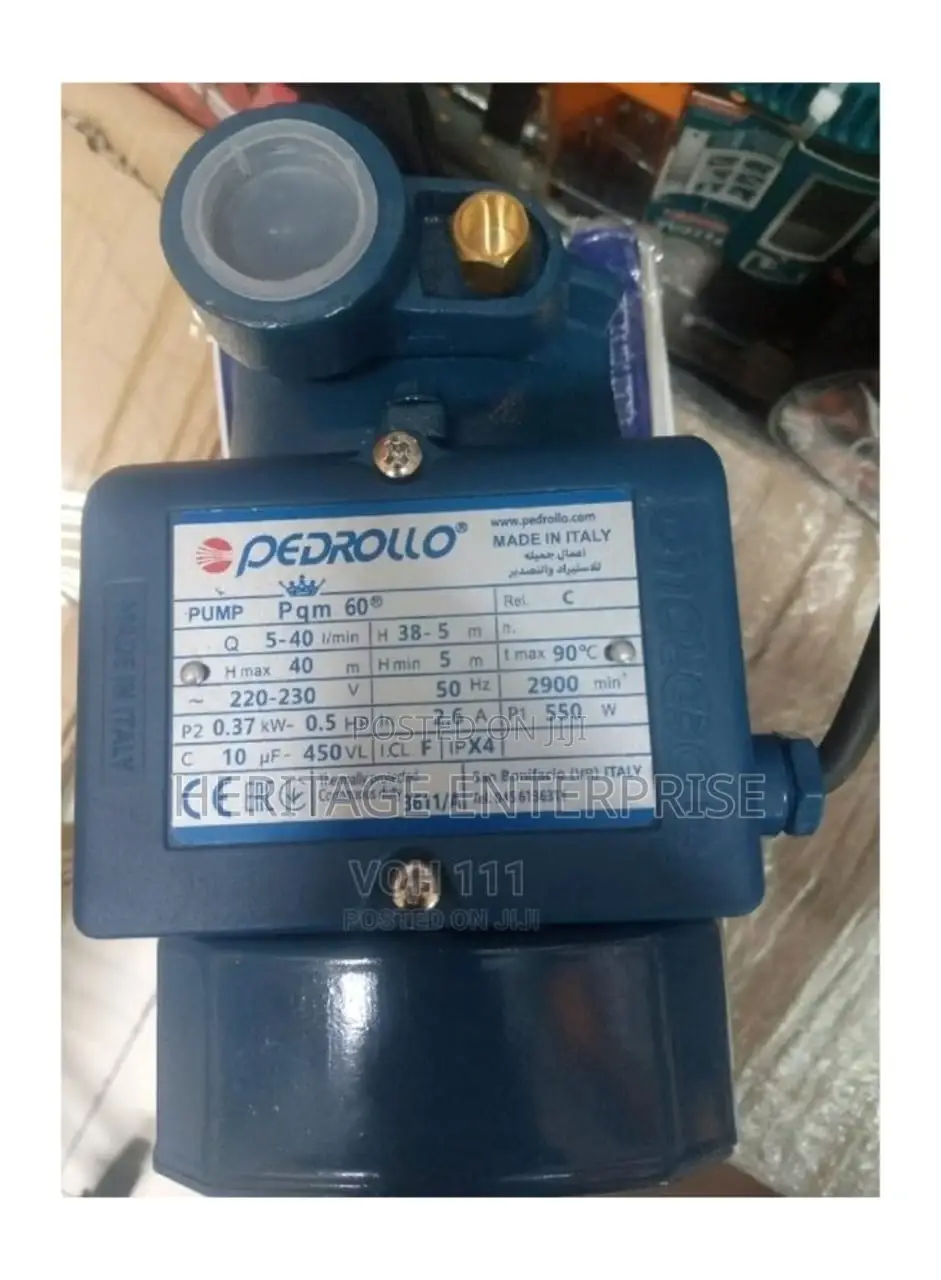Pedrollo Water Pump - Blue 0.5hp,Pkm 60,40m Head, Sunction