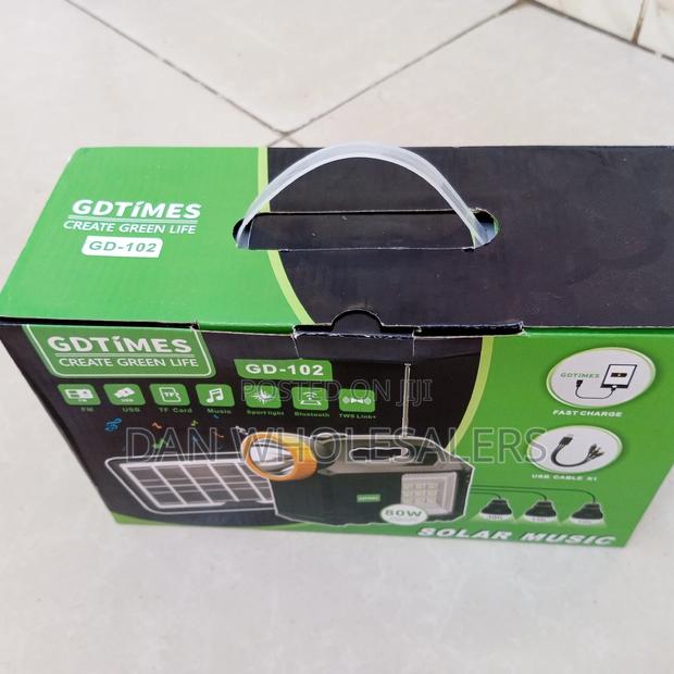 GD Light Solar Lighting System – Black With Bulbs - main view