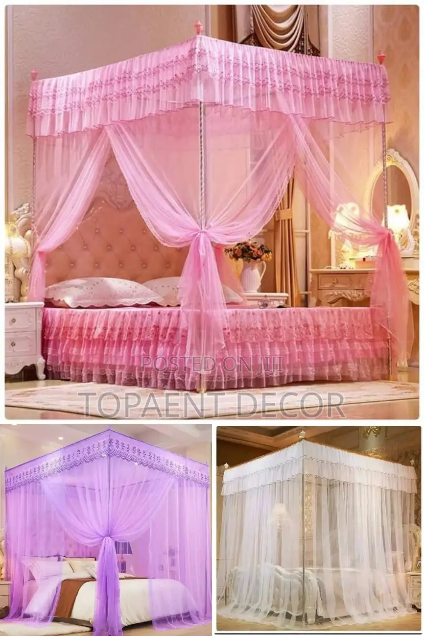 Purple, Cream and Pink 4 STAND MOSQUITO NETS