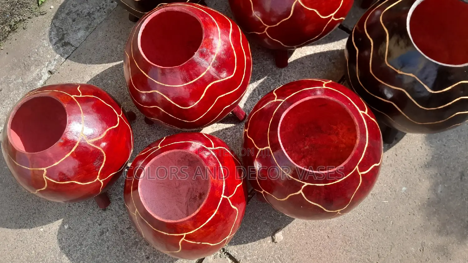 Brown Red Stripped Calabash
