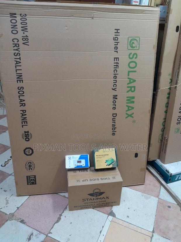 Solar Panel, Battery, Inverter and Controller Set - main view