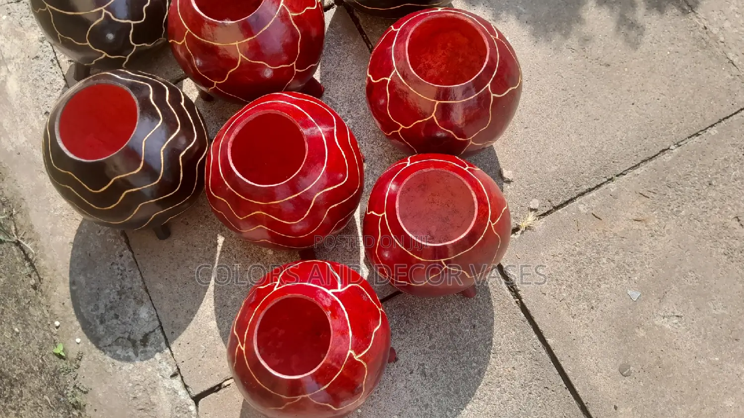 Red Brown Garden and Home Decor Calabash