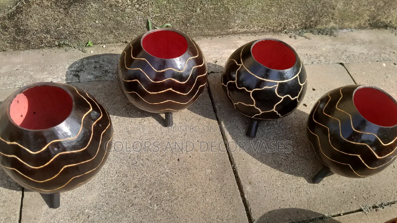 Black Home Decor Calabash as Planters