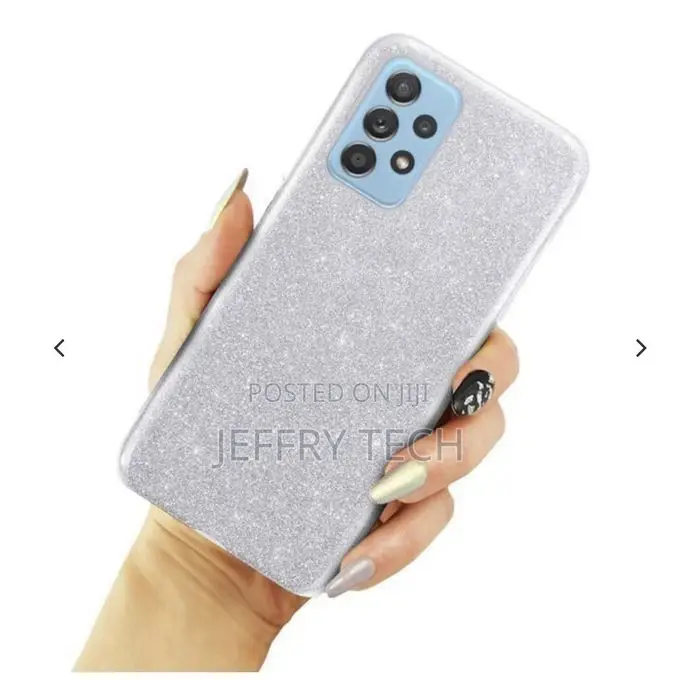 Silicone Case Cover for Samsung A72 5G( Silver Glitter Case)