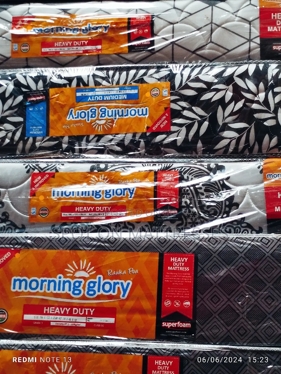4by6 8inch HD Quilted Mattresses + Free Delivery.