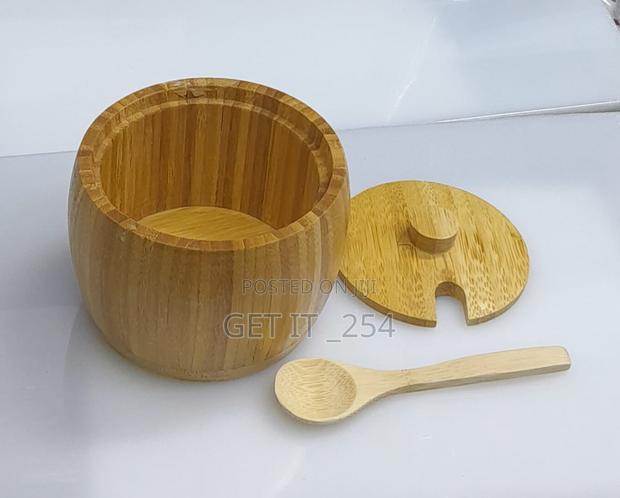 *320ml Bamboo Sugar Dish With Bamboo Teaspoon - thumbnail 2