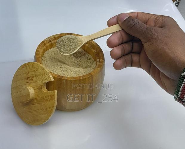 *320ml Bamboo Sugar Dish With Bamboo Teaspoon - thumbnail 3