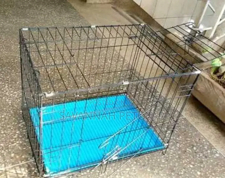Dog Kennel Cage for Indoor Use - Metallic (70*49*55cm)