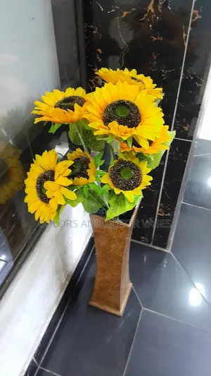 Sunflowers and Vase Wooden