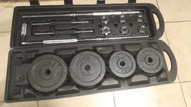 50kg Adjustable Dumbbell and Barbell Weight Set + Free Casin