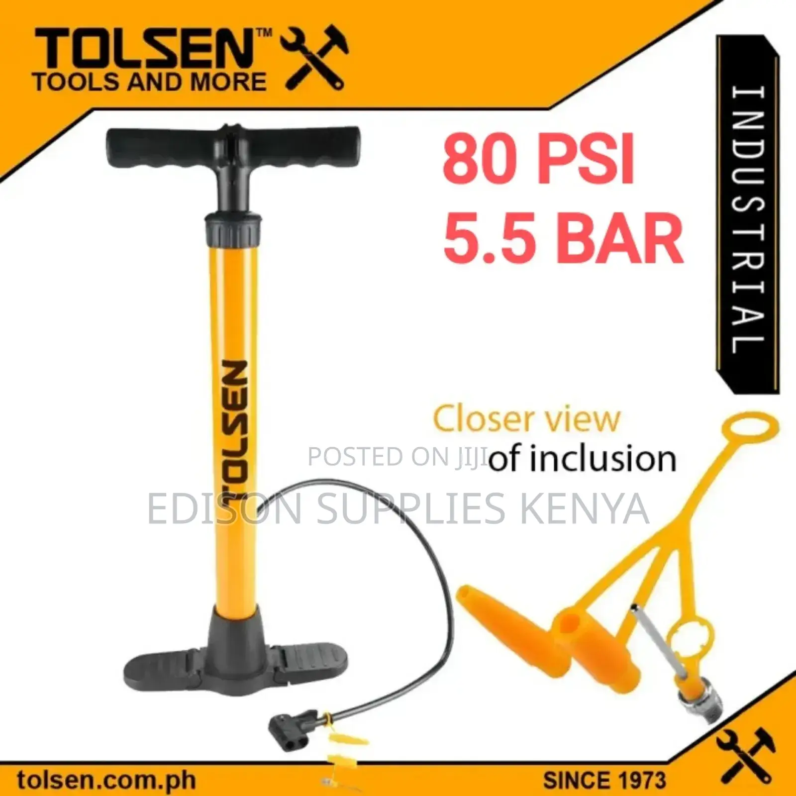 Bike Pump 80psi Tire Pump Tolsen Bicycle Floor Pumps Hand Tire Premium