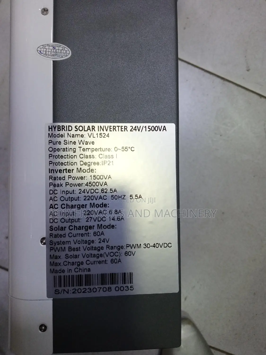 Solarmax Hydrid Inverter 1.5kva
