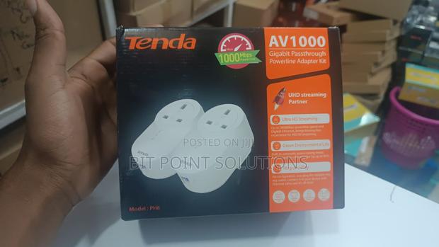Tenda Av1000 PH6 Gigabit Pass Through Powerline Adapter Kit