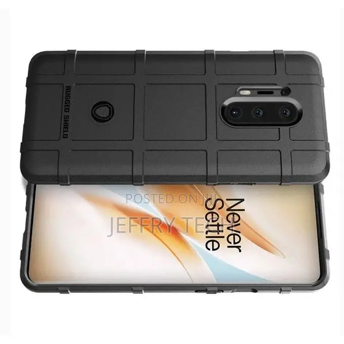 Black for Oneplus 8 Pro Rugged Shield Back Case - Black