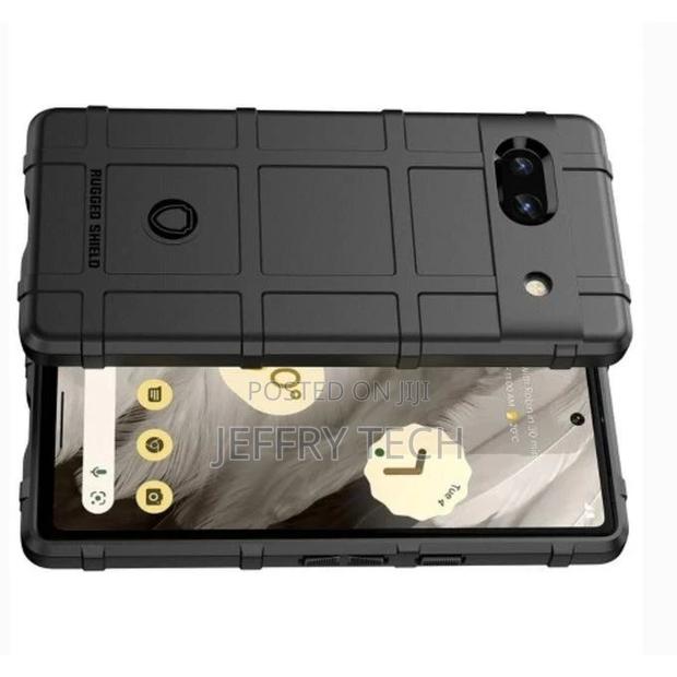 Rugged Shield Back Case for Google Pixel 7a - Black - thumbnail 2